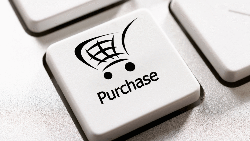 purchaseと買い物かごが書かれたボタン