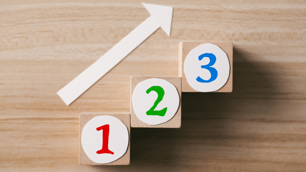 矢印と数字が書かれたブロック