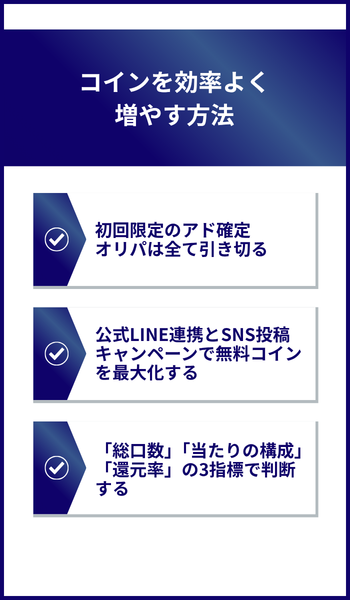 コインを効率よく増やす方法