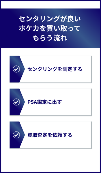 大見出し直下画像 センタリングが良いポケカを買い取ってもらう流れ